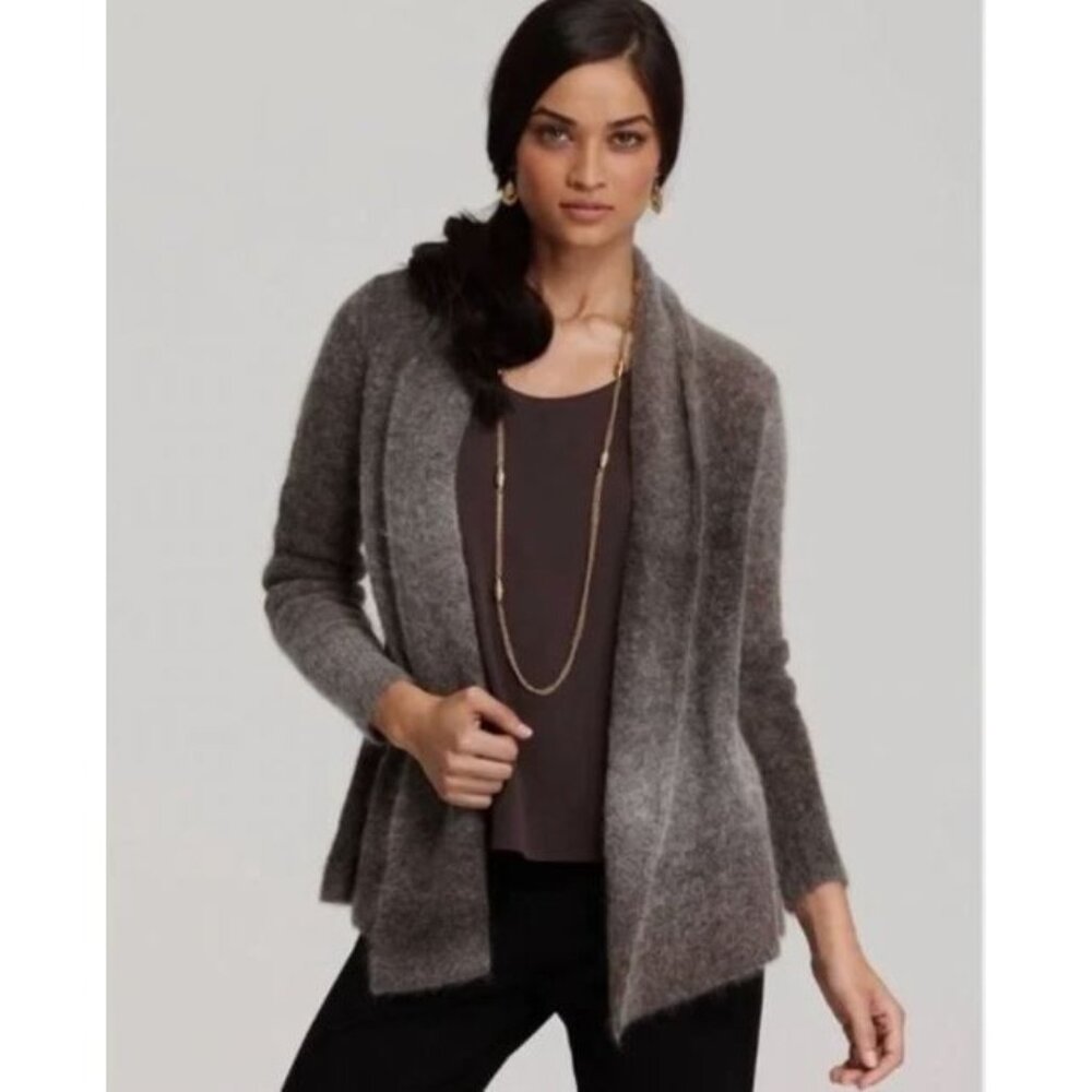 Eileen Fisher Women's Moss Green Wool/Mohair Blend Cardigan Sweater Sz SP 2209 - Picture 2 of 11